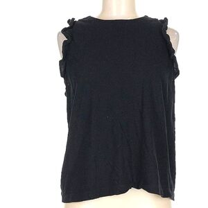 Loft Black Ruffle Sleeve Women's Top